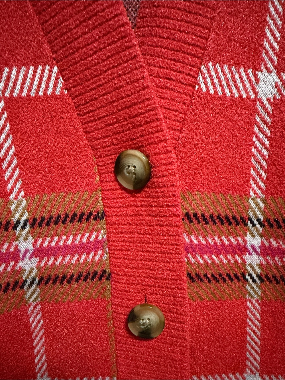 Ann Taylor Jacquard Plaid Boyfriend Cardigan - Picture 6 of 9